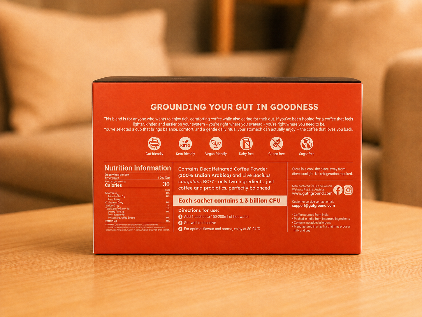 Gut & Ground Probiotic Decaf Coffee
